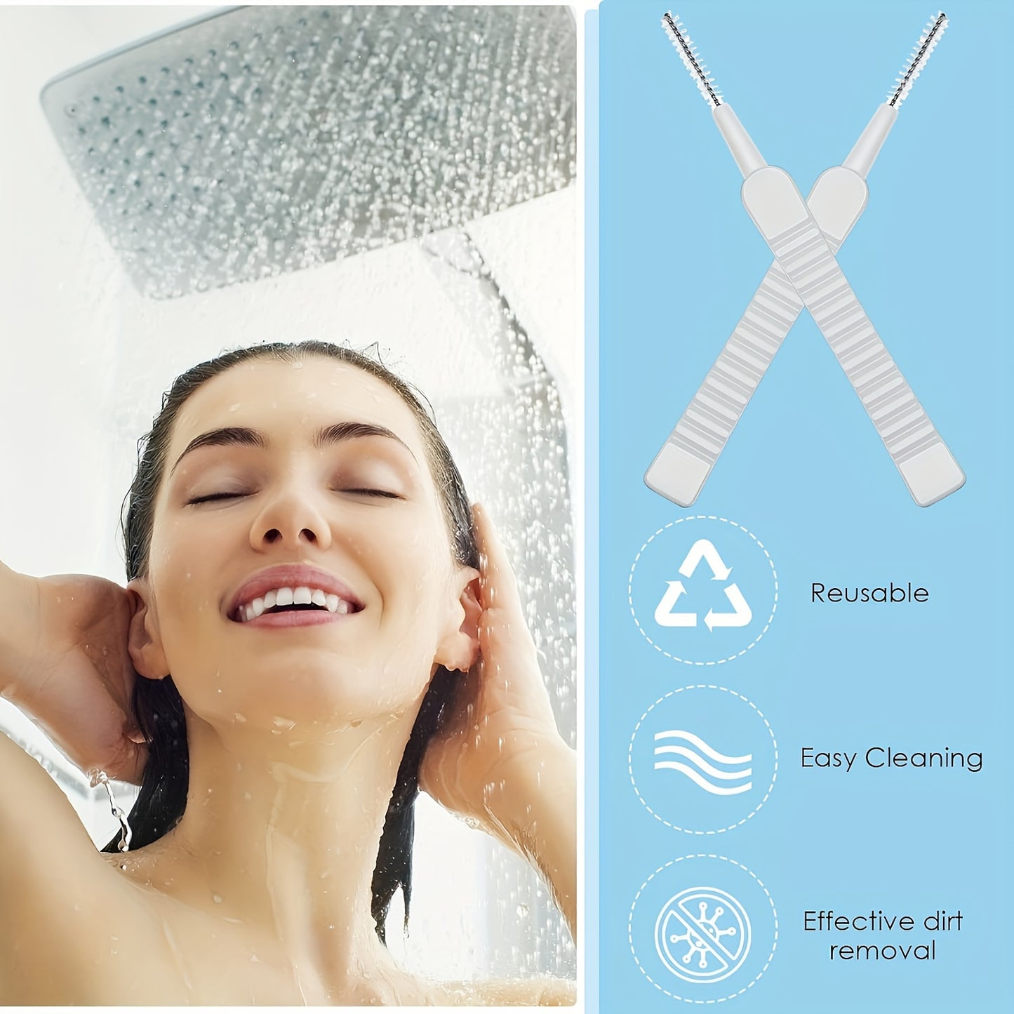 10pcs Shower Cleaning Brush, Bathroom Toilet Nozzle Shower Head Gap Cleaning Needle