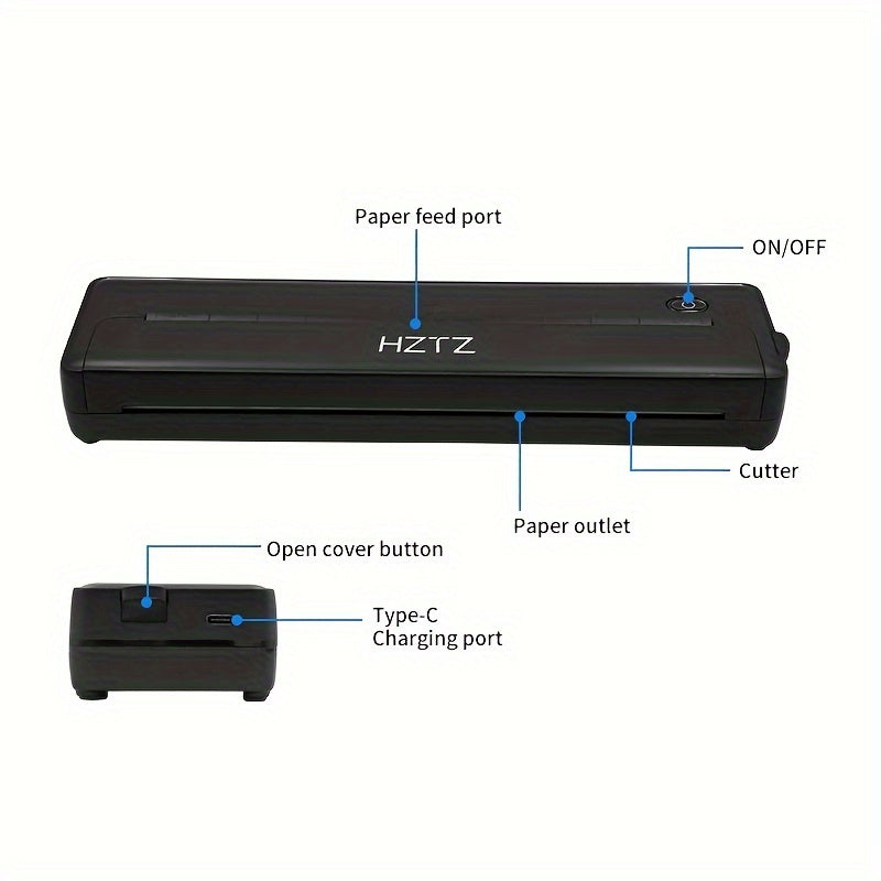 HZTZ A4 Portable Thermal Printer