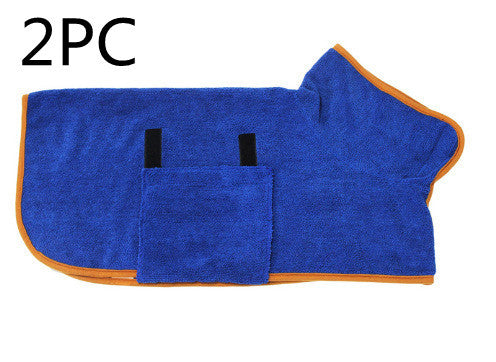 Absorbent Pet Bathrobe With Waist-wrapped Microfiber