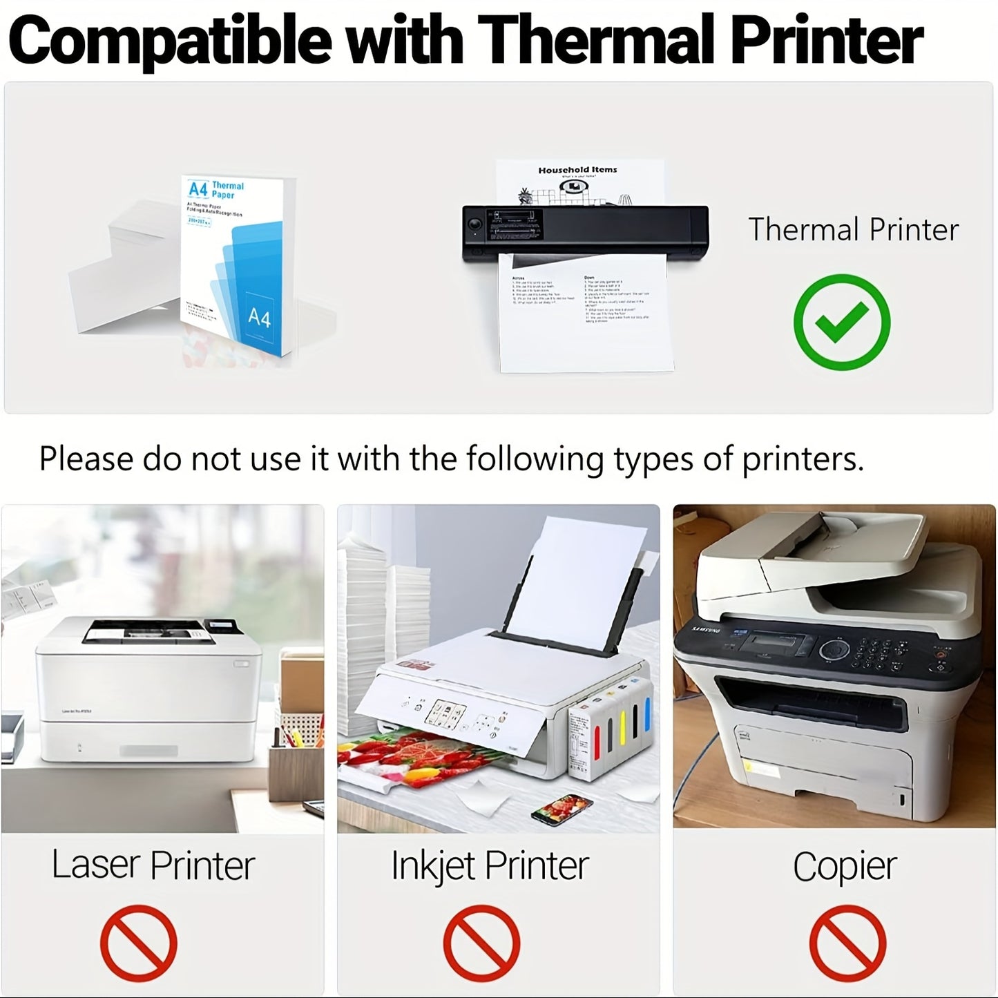 HZTZ A4 Portable Thermal Printer